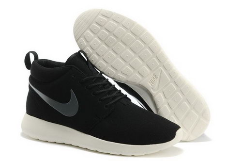 Nike Roshe Run High Cut Mens Shoes Black Silver Portugal
